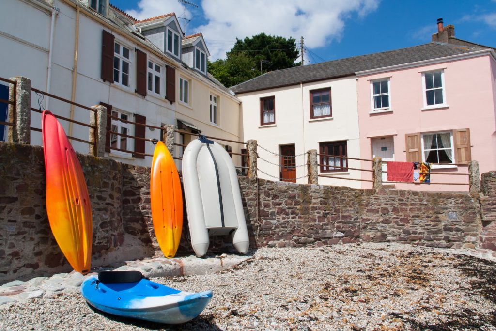 Kayaks on Beach, Cawsand Cornwall